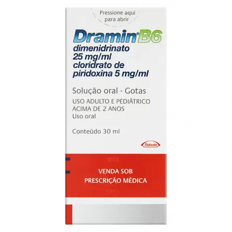 DRAMIN B6, DIMENIDRINATO,CLORIDRATO DE PIRIDOXINA-25MG/ML + 5MG/ML
